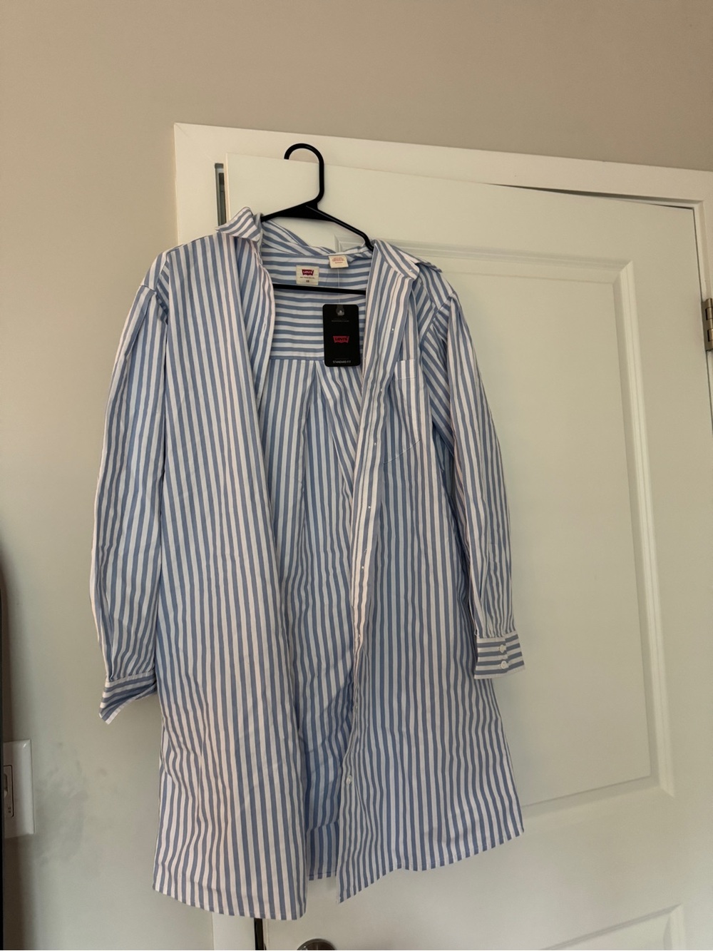 Levi's Light Blue & White Striped Shirt Dress - Picture 2 of 4